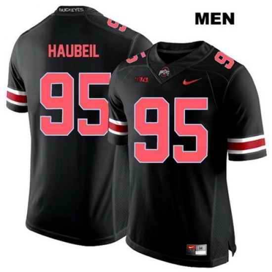 Blake Haubeil Ohio State Buckeyes Authentic Nike Mens Stitched  95 Red Font Black College Football Jersey Jersey